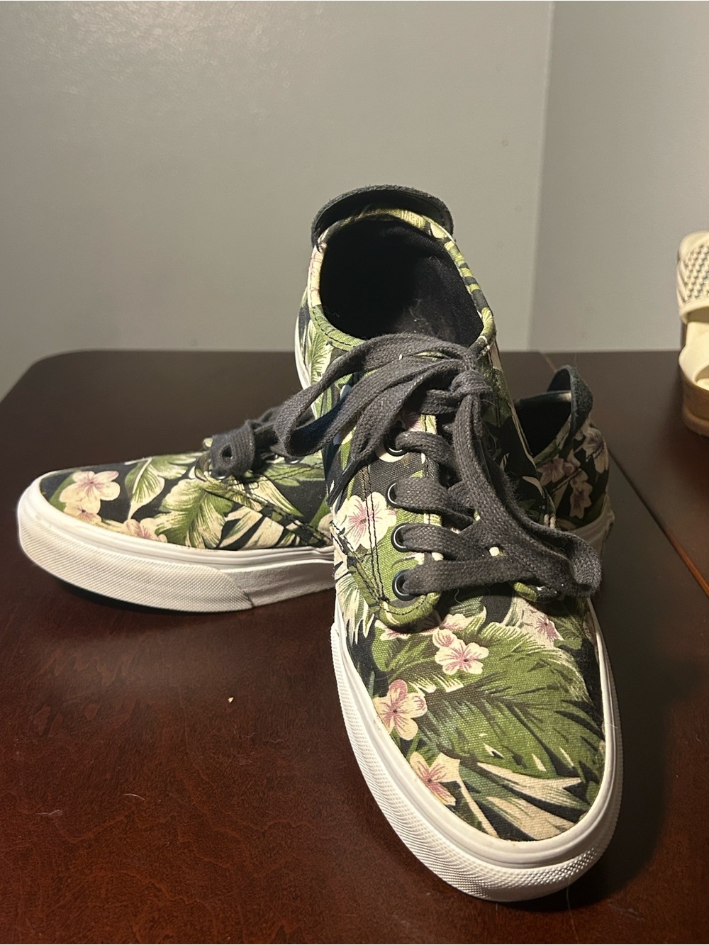 Vans Floral Canvas Sneakers in Green, Pink and Black